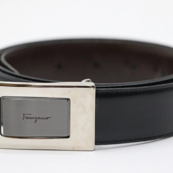 salvatore ferragamo reversible belt black brown